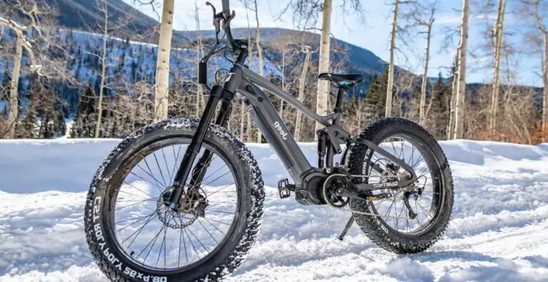 electric mountain bike in snow
