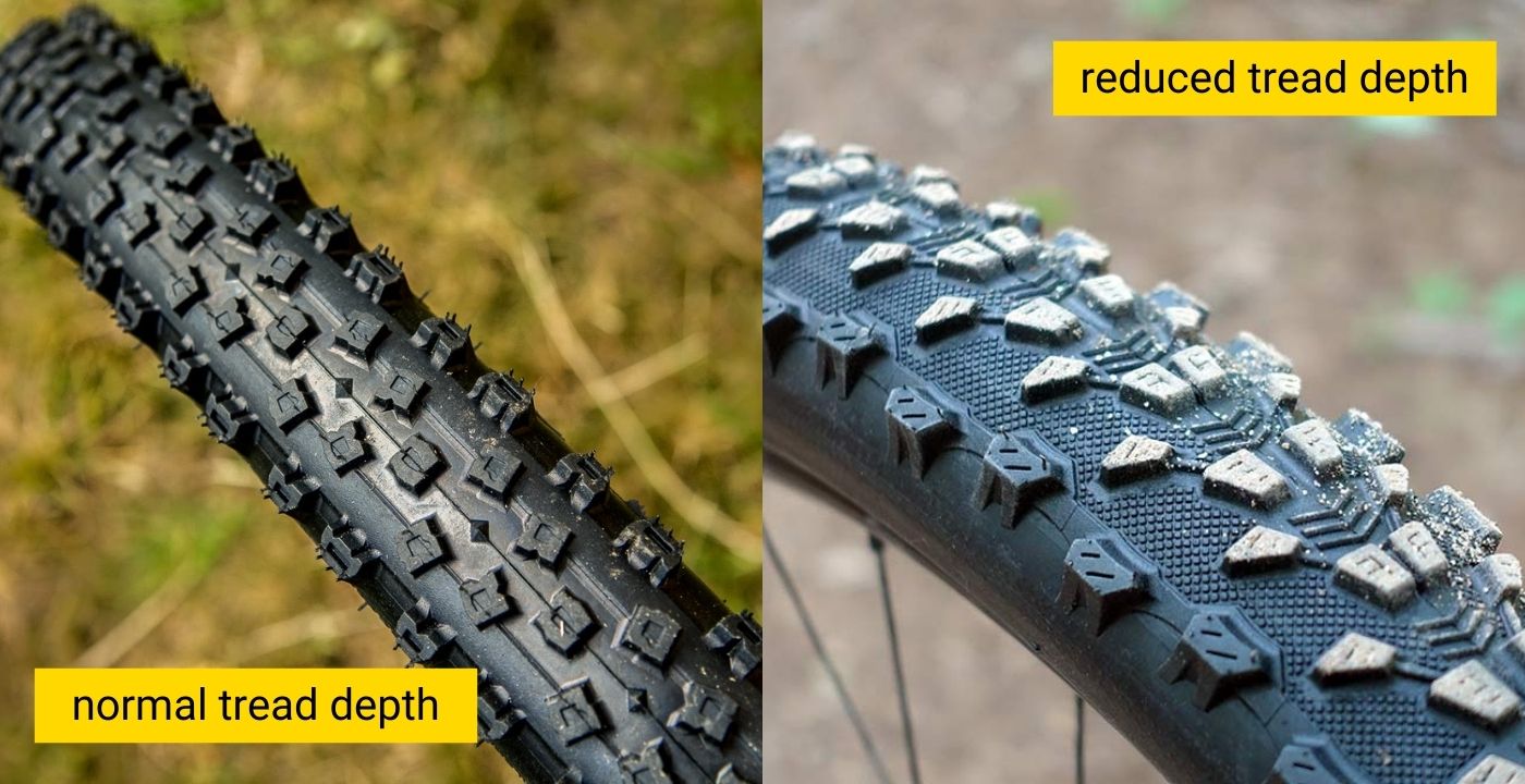 mountain bike tyre tread depth