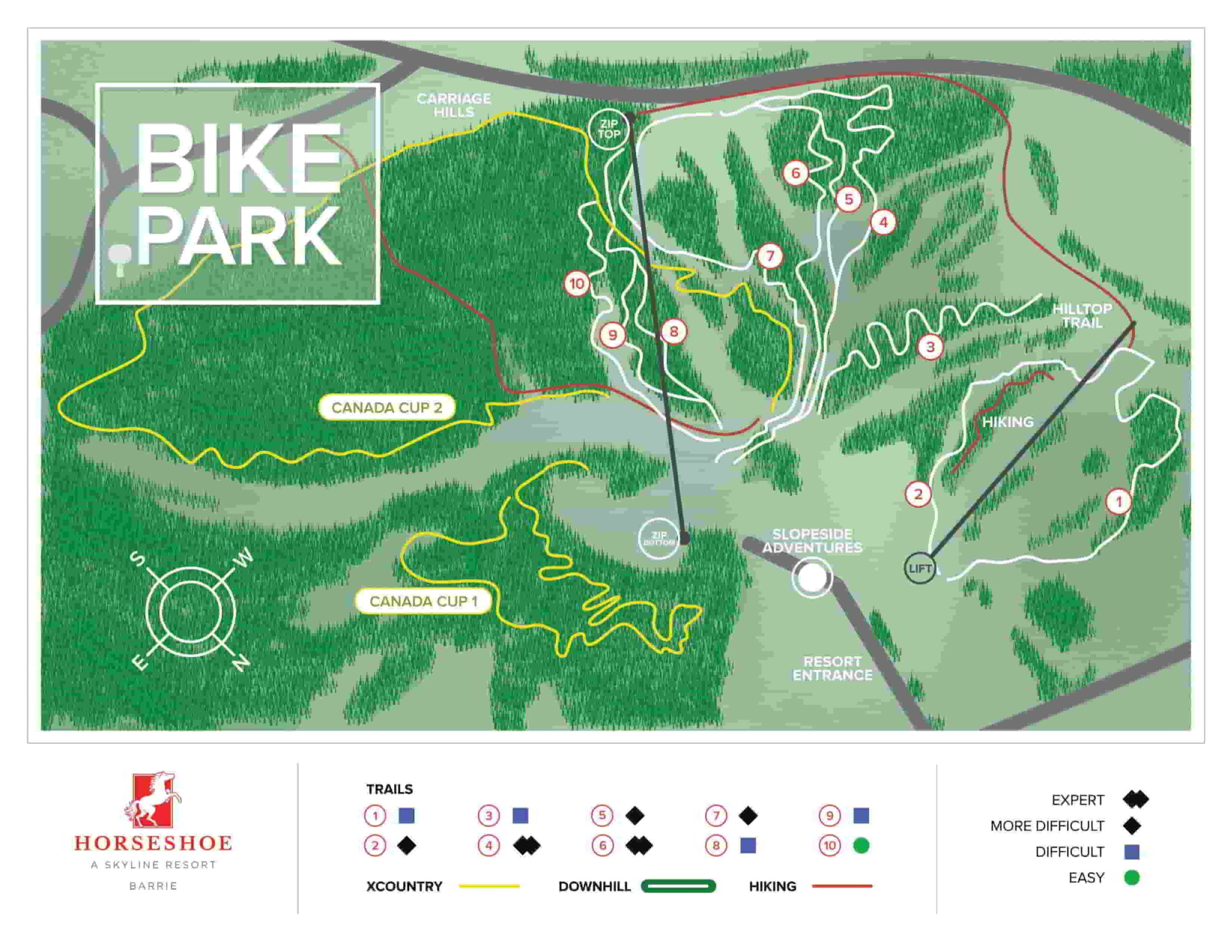 Horseshoe Bike Park Trail Map