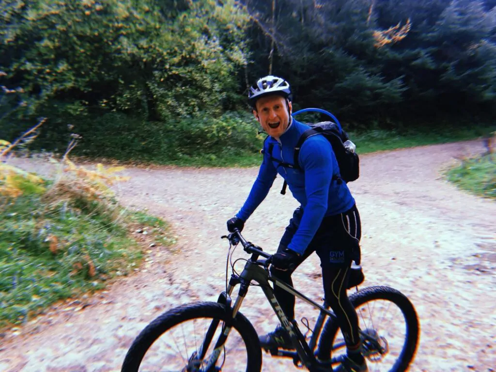 About 1 David Harrison on E-mountain bike